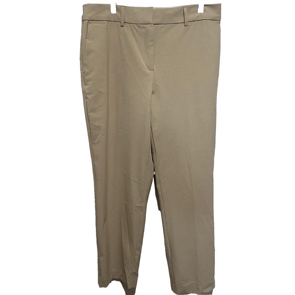 Rachel Zoe Women's Solid Tan Trousers Hook/Zipper Closure Size 10 Preowned